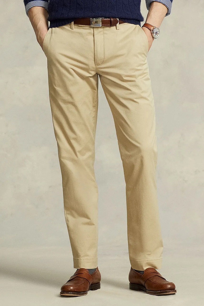 Брюки Polo Ralph Lauren цвет бежевый прямые 710675544