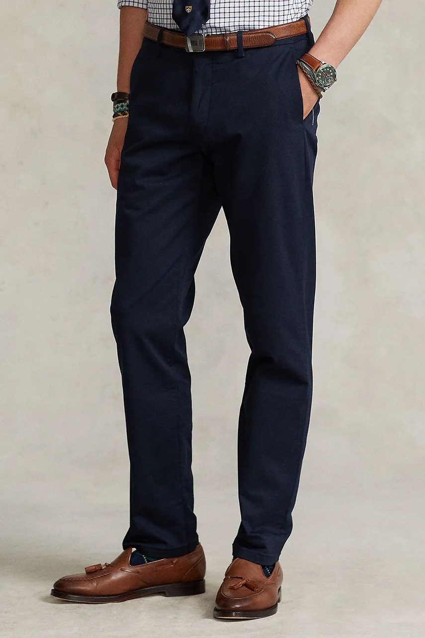 Брюки Polo Ralph Lauren цвет синий прямые 710675544