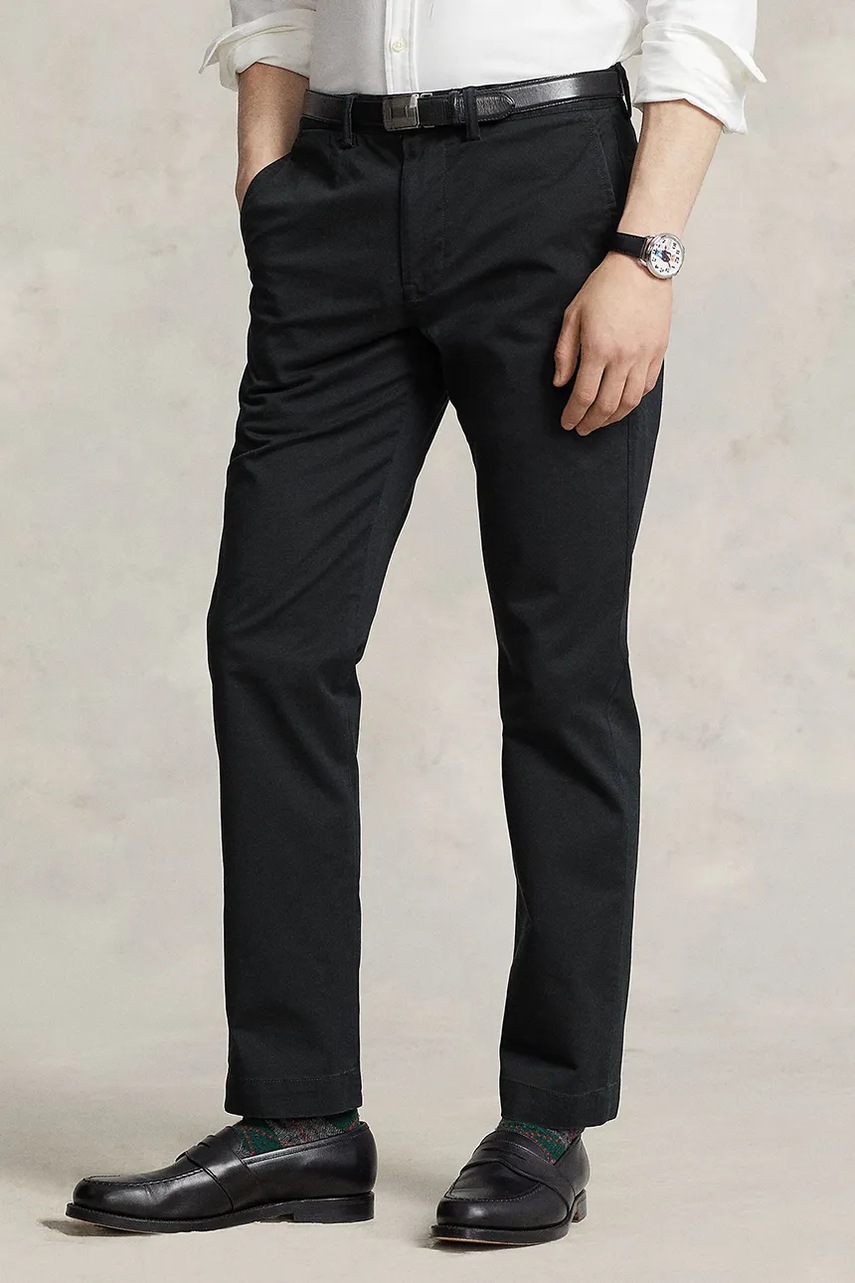 Брюки Polo Ralph Lauren цвет чёрный прямые 710687424