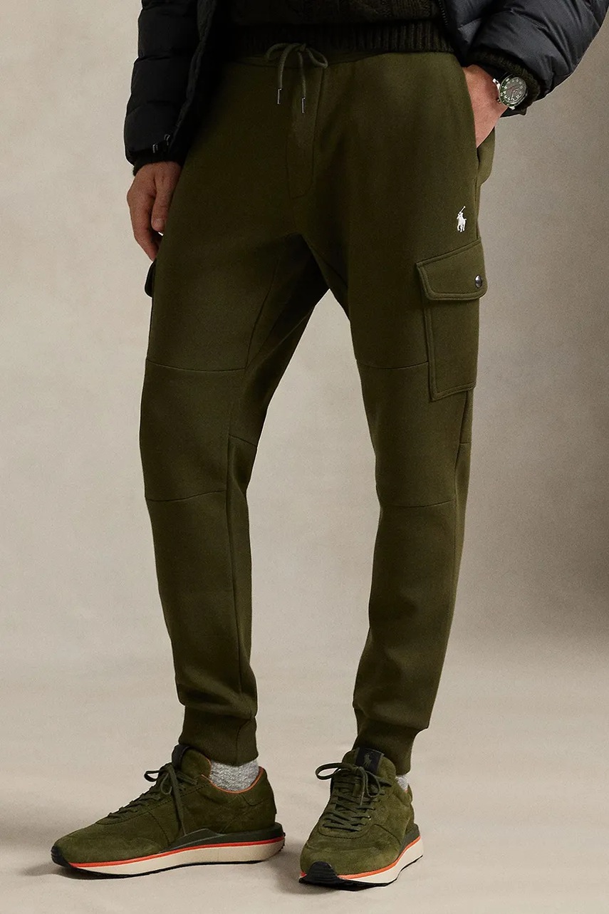 Спортивные штаны Polo Ralph Lauren цвет зелёный однотонные 710980340