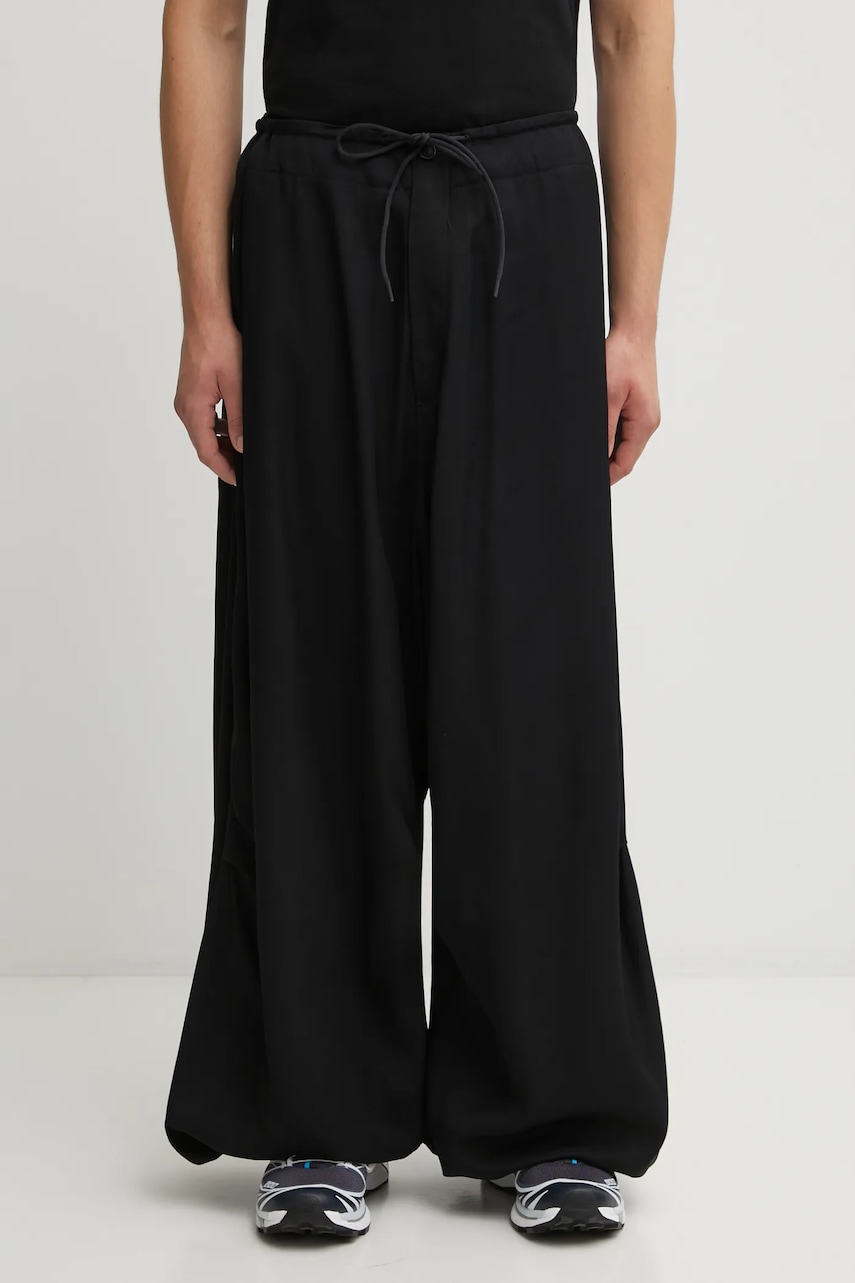 Y-3 pantaloni Rayon Twill Wide culoarea negru, uni, JX4754
