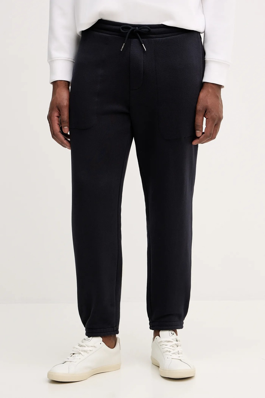 Armani Exchange pantaloni de trening din bumbac culoarea bleumarin, uni, XM001419 AF16434