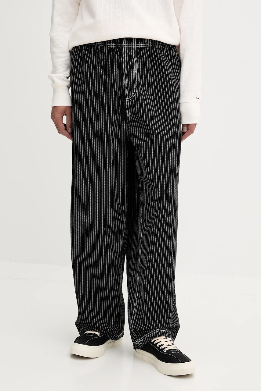 Levně Bavlněné kalhoty adidas Originals pánské, černá barva, JW0180