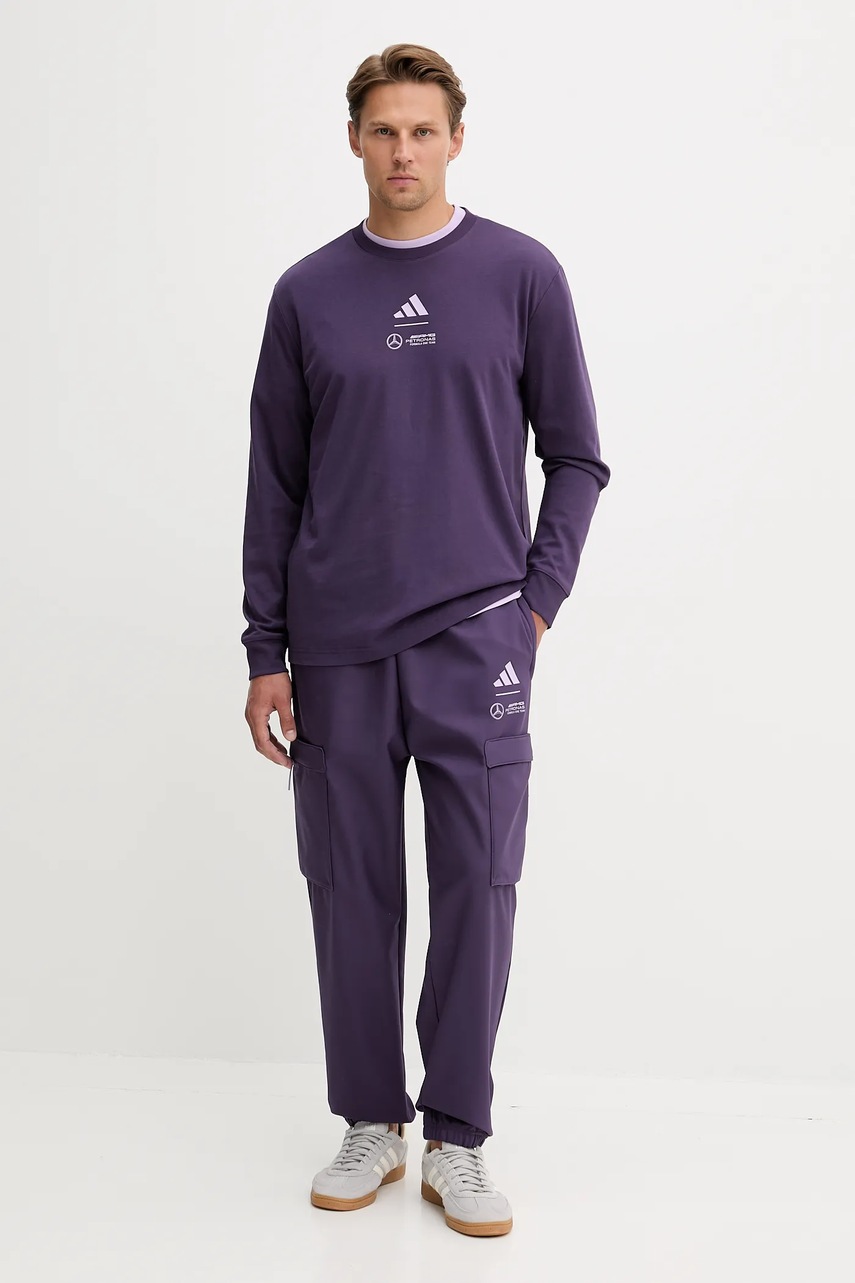 Брюки adidas x Mercedes цвет фиолетовый JX8813 Брюки adidas x Mercedes цвет фиолетовый JX8813