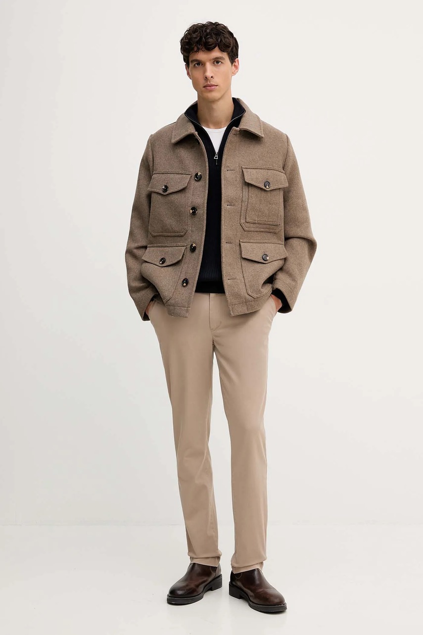 Брюки Tommy Hilfiger цвет бежевый прямые MW0MW25964