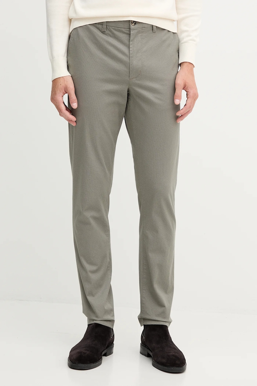 Levně Kalhoty Tommy Hilfiger pánské, šedá barva, MW0MW39700