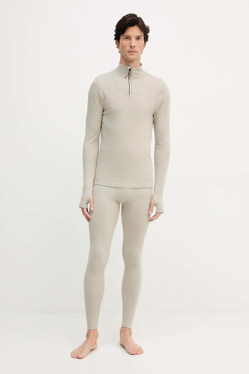 Леггинсы с добавлением шерсти BOSS цвет зелёный однотонная 50544376