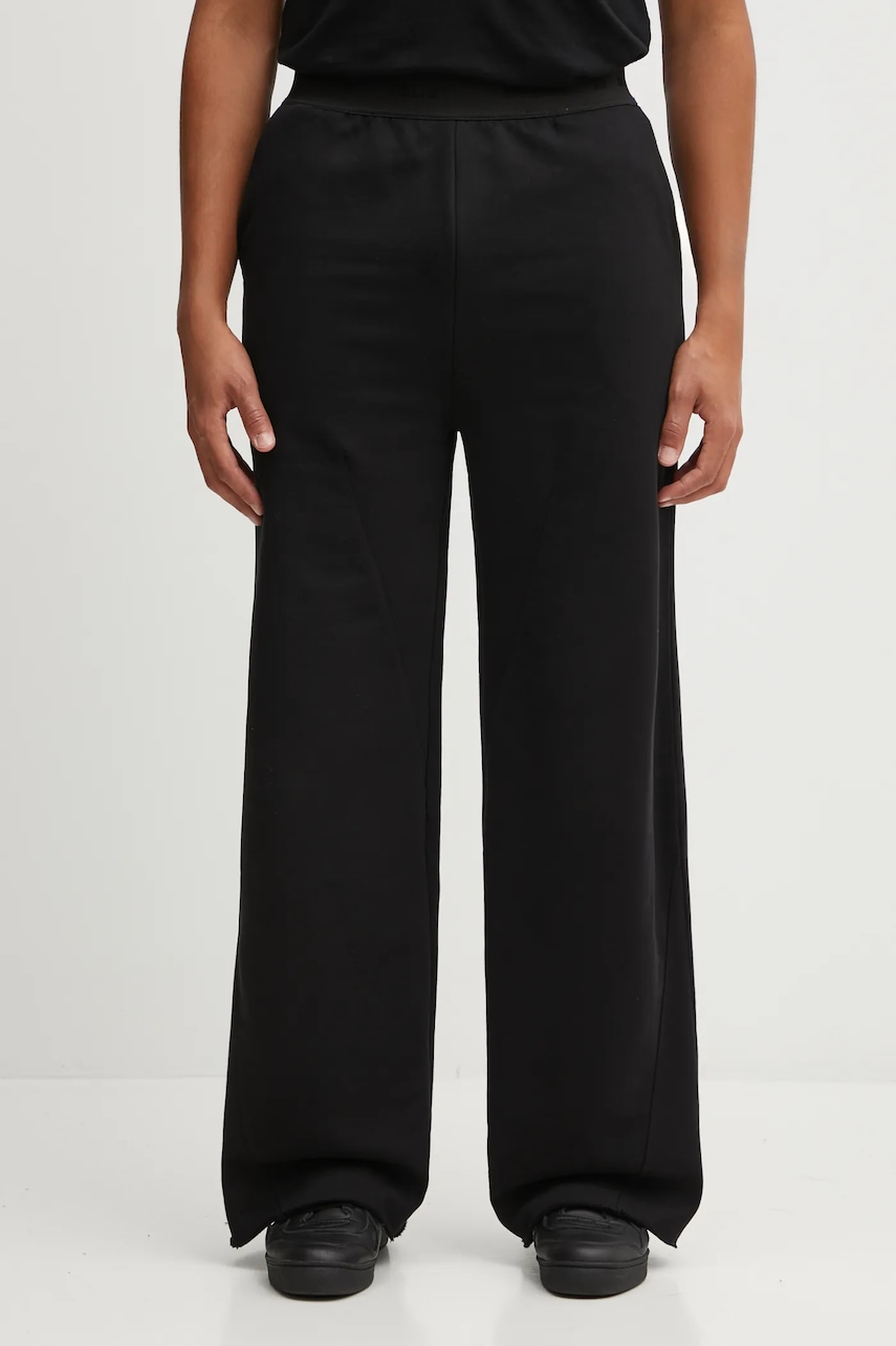 Heliot Emil pantaloni de trening din bumbac culoarea negru, uni, AW25_M_10_215_BLK01