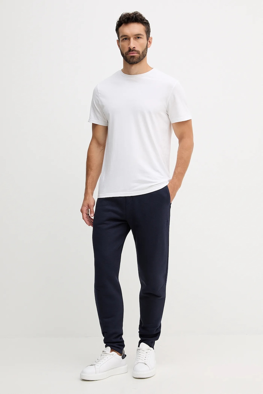 Хлопковые спортивные штаны Trussardi цвет синий однотонные P8018000062N Хлопковые спортивные штаны Trussardi цвет синий однотонные P8018000062N