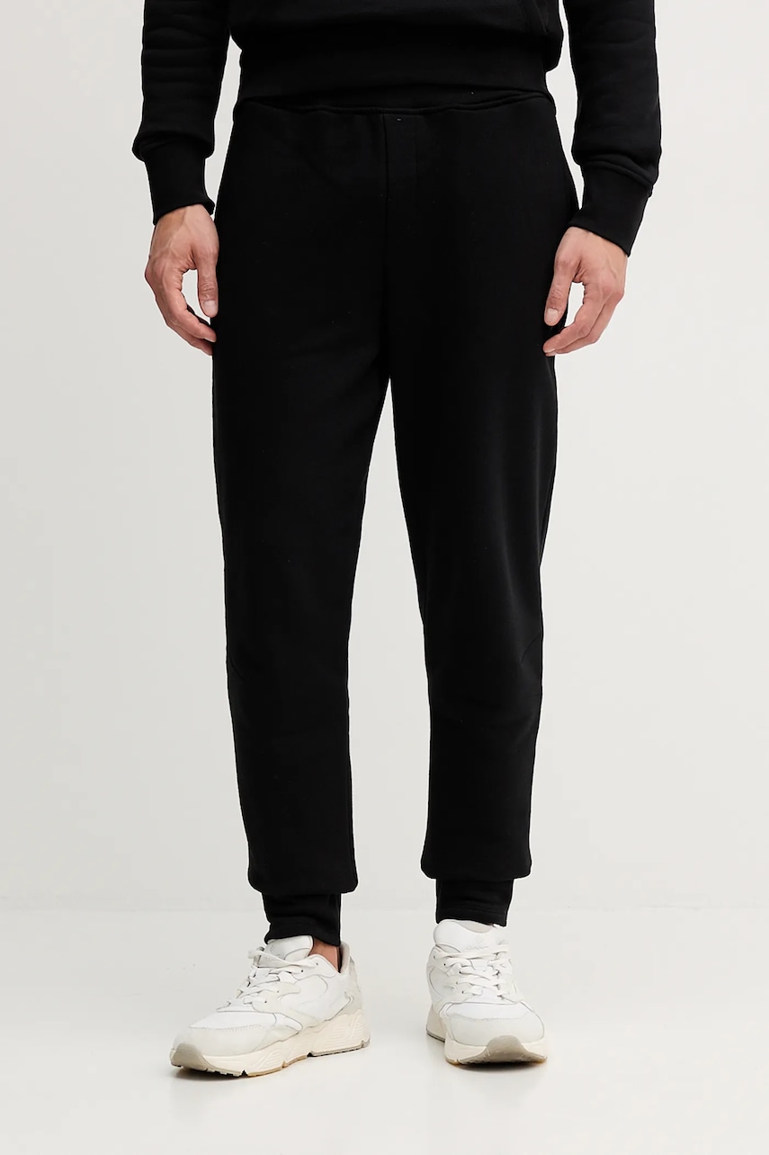 Trussardi pantaloni de trening din bumbac culoarea negru, uni, P8018000062N