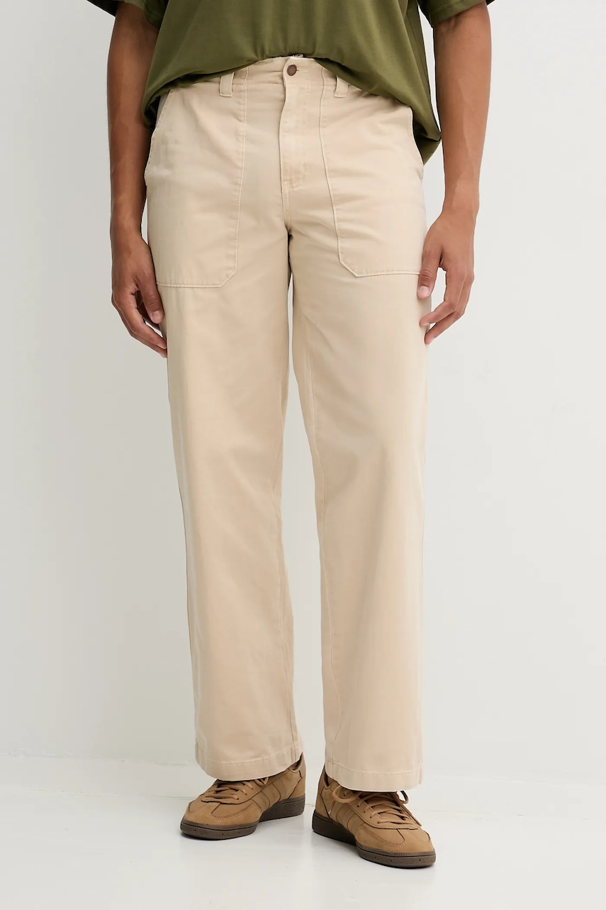 Dickies pantaloni de bumbac culoarea bej, drept, DK0A87PI