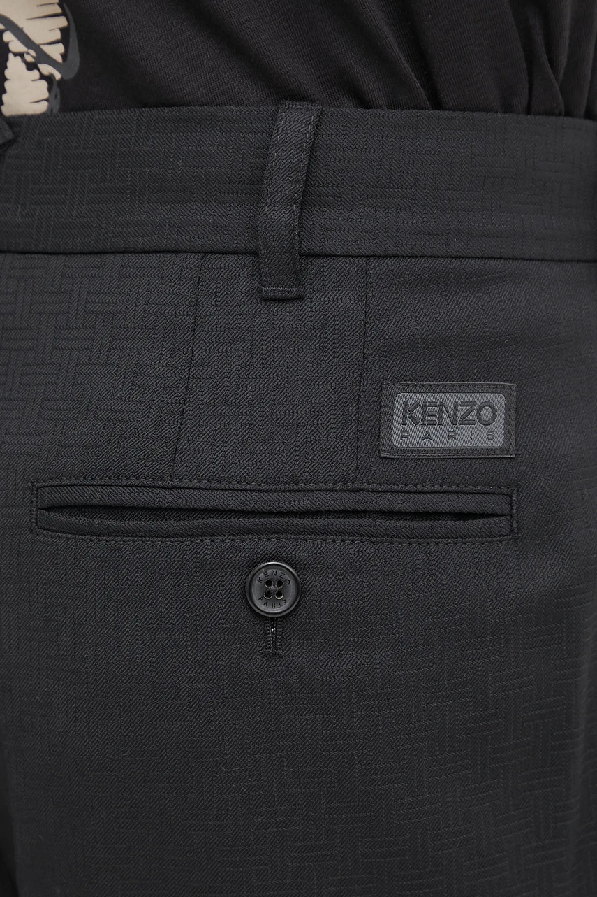Kenzo spodnie wełniane Weave Pleated Tailored (zdjęcie 4)