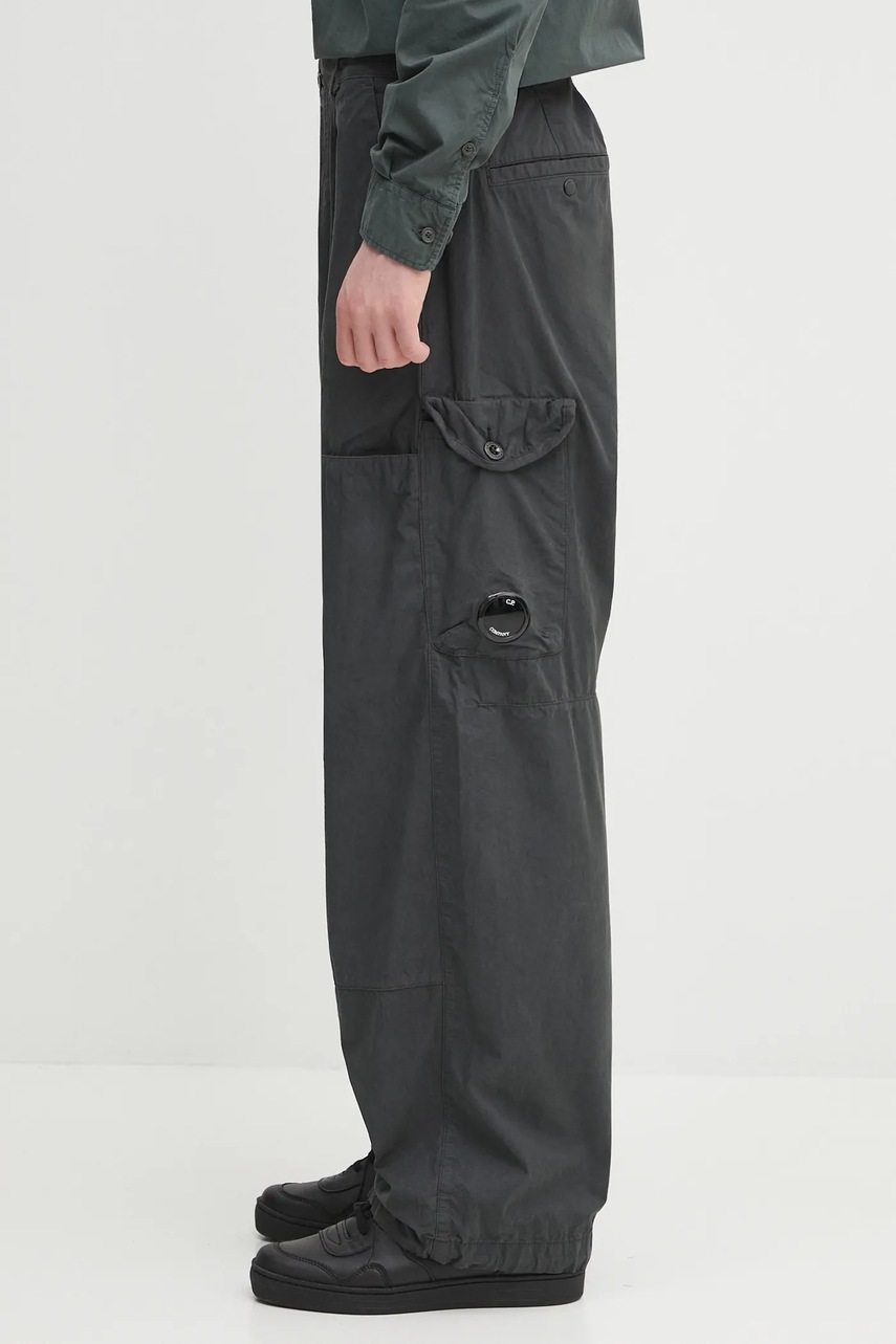 Хлопковые брюки C.P. Company цвет серый со шнуровкой 19CMPA065A110324G