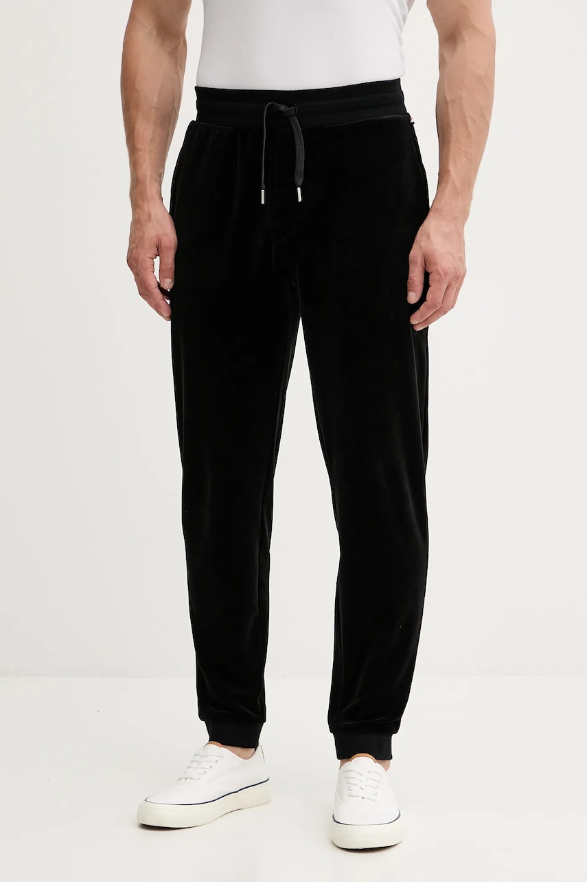 BOSS pantaloni de trening culoarea negru, cu imprimeu, 50550635