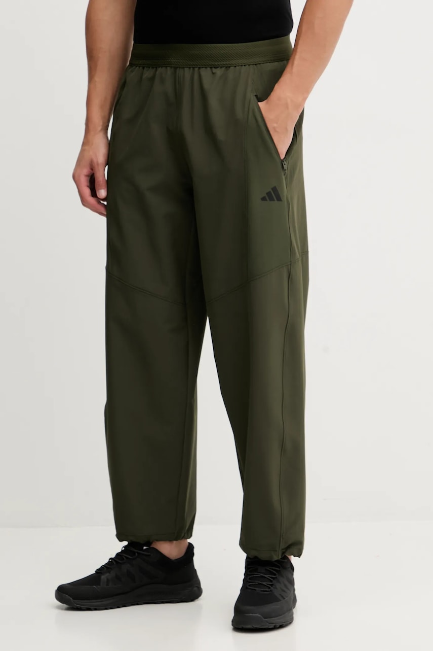 adidas Performance pantaloni de antrenament Power culoarea verde, uni, JV9659