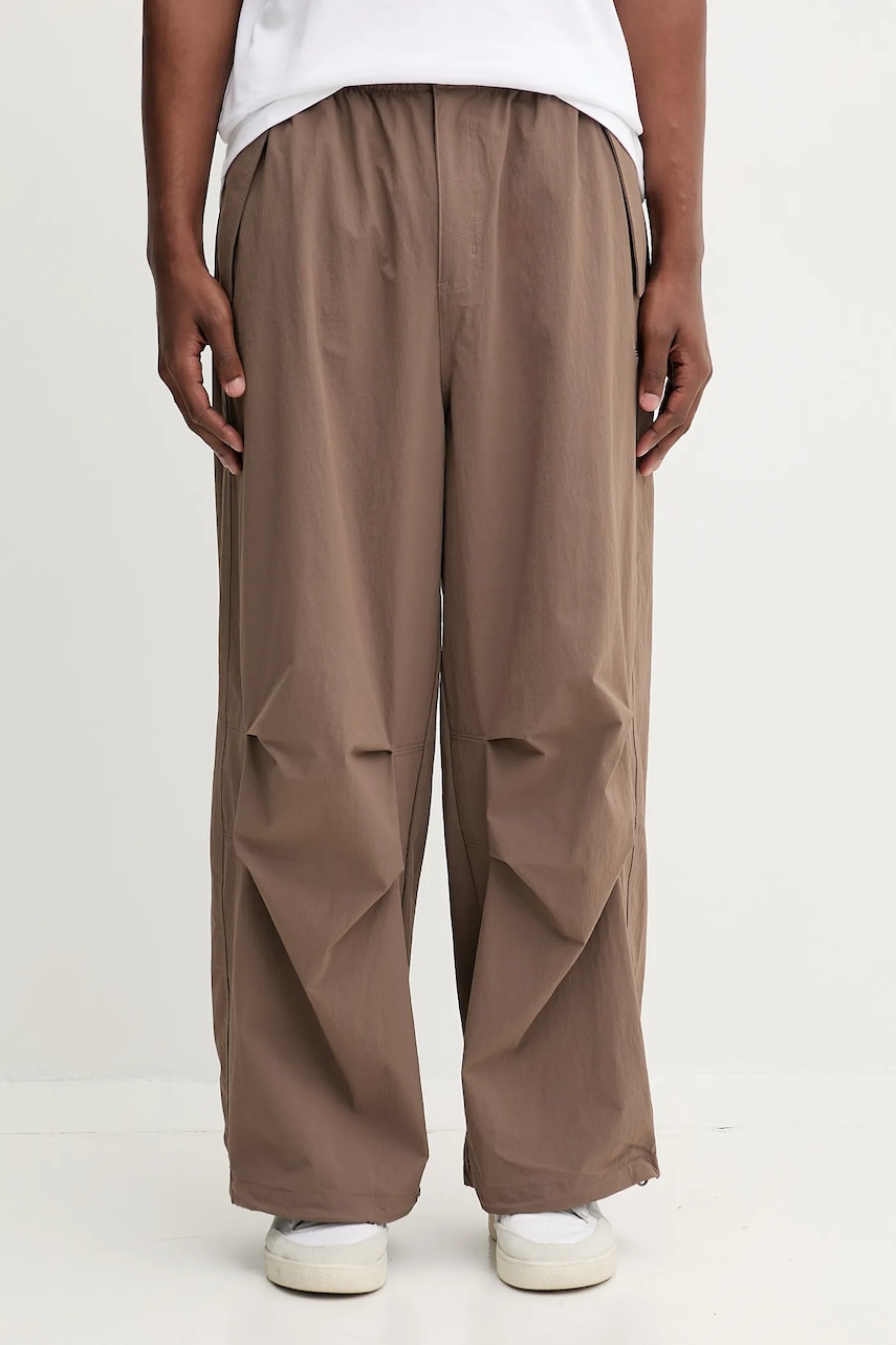 adidas Originals pantaloni Ess Parachute culoarea maro, drept, JW1087