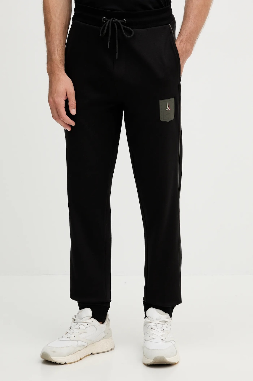 Levně Tepláky Aeronautica Militare pánské, černá barva, s aplikací, PF1004UF00667