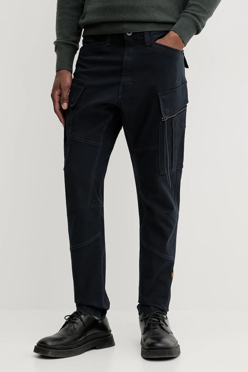 G-Star pantaloni bărbați, culoarea bleumarin, slim D24307.E172
