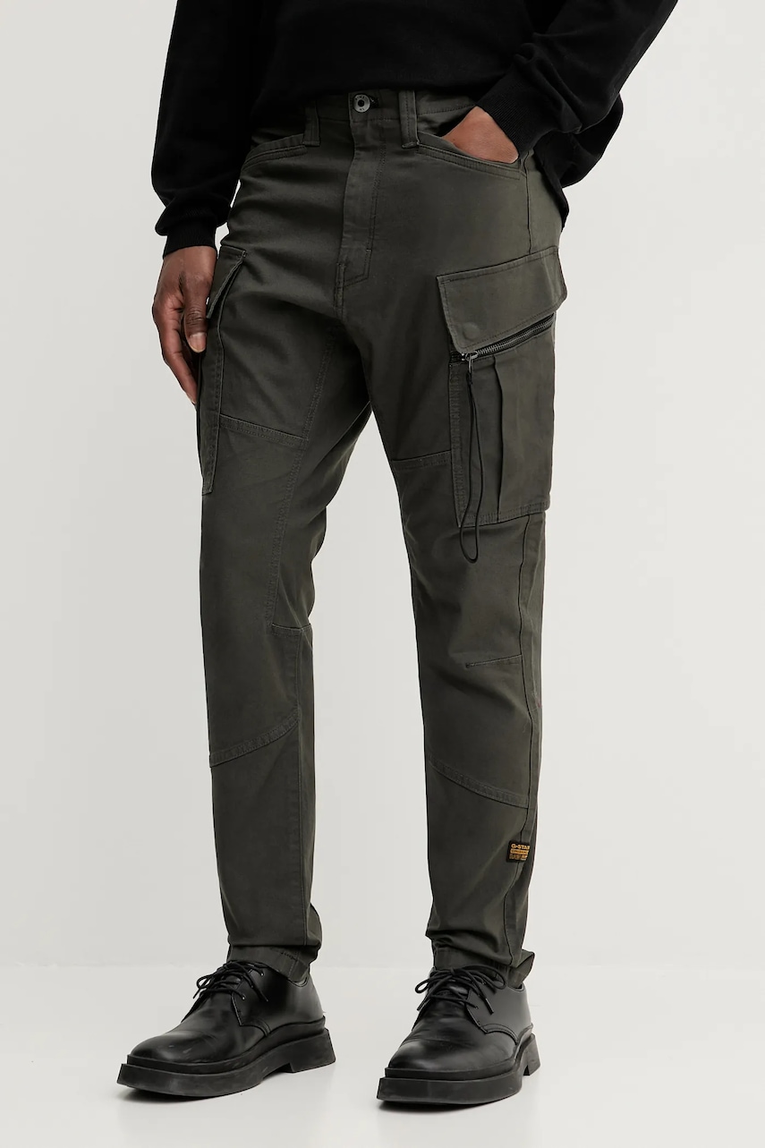 G-Star pantaloni bărbați, culoarea verde, slim D24307.E172