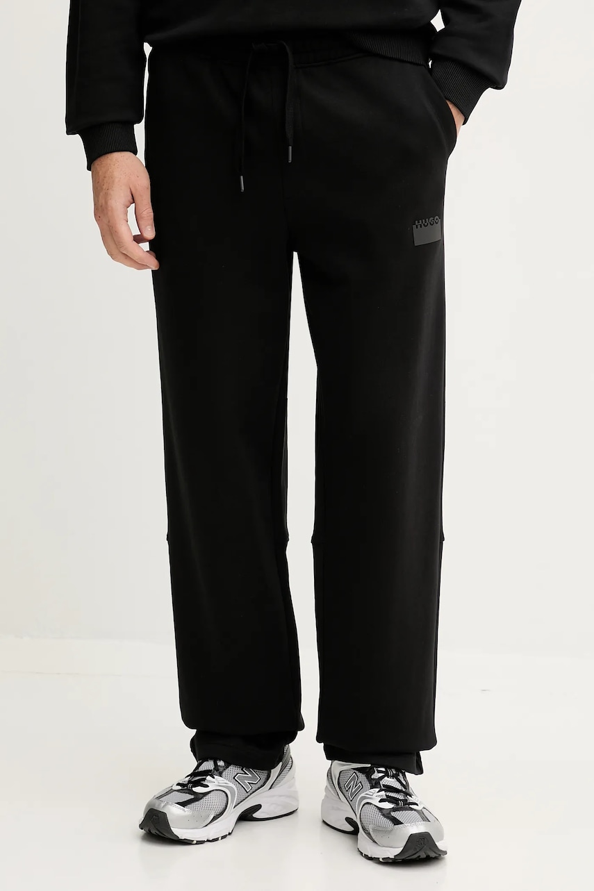 HUGO pantaloni de trening din bumbac culoarea negru, uni, 50546683