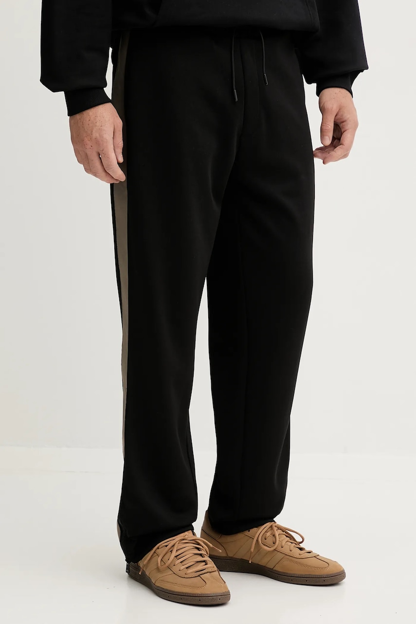 HUGO pantaloni de trening culoarea negru, cu imprimeu, 50551351