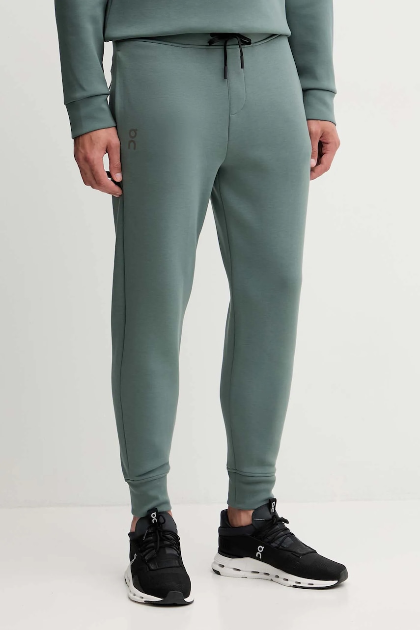 ON running pantaloni de trening Focus Tech culoarea verde, uni, 1MF30320153