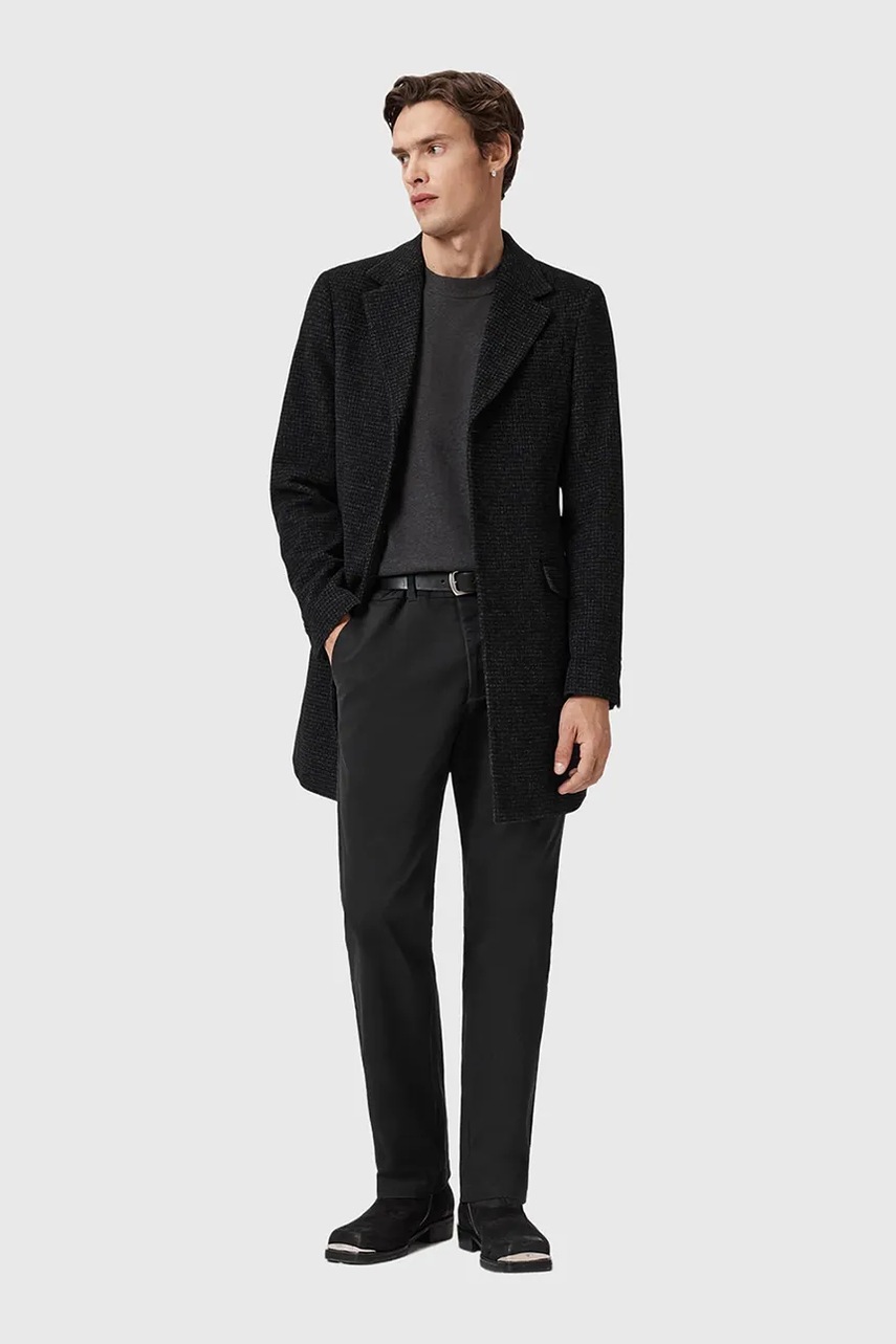 Βαμβακερό παντελόνι AllSaints BECKLEY ανδρικό, χρώμα: μαύρο, M022TD φωτογραφία