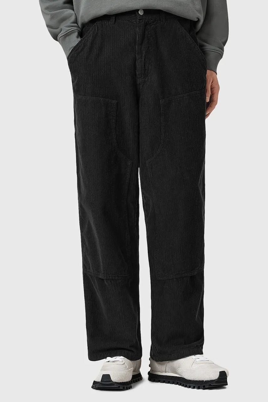 AllSaints pantaloni de bumbac DUNSTAN culoarea negru, drept, M008TD