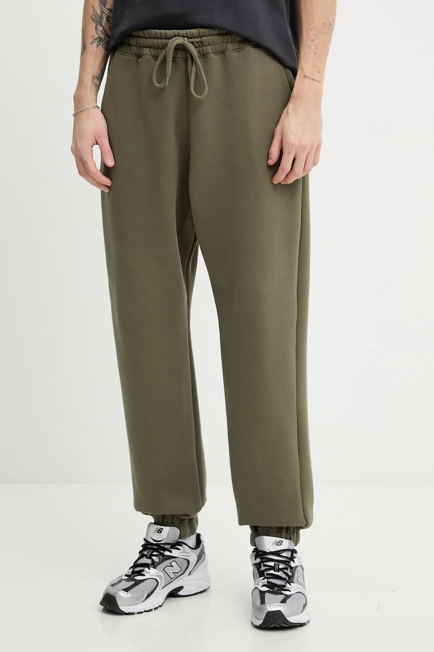 Hollister Co. pantaloni de trening culoarea verde, neted, KI334-5160-330