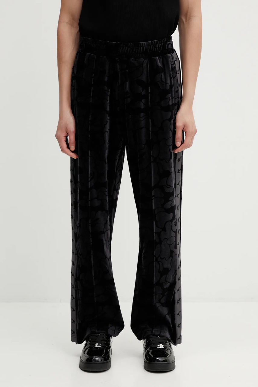 A Bathing Ape pantaloni de trening din velur Solid Camo Metal One Point