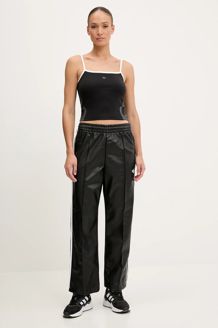 Брюки adidas Originals Pride x Jeremy Scott цвет чёрный широкие высокая посадка JY2015