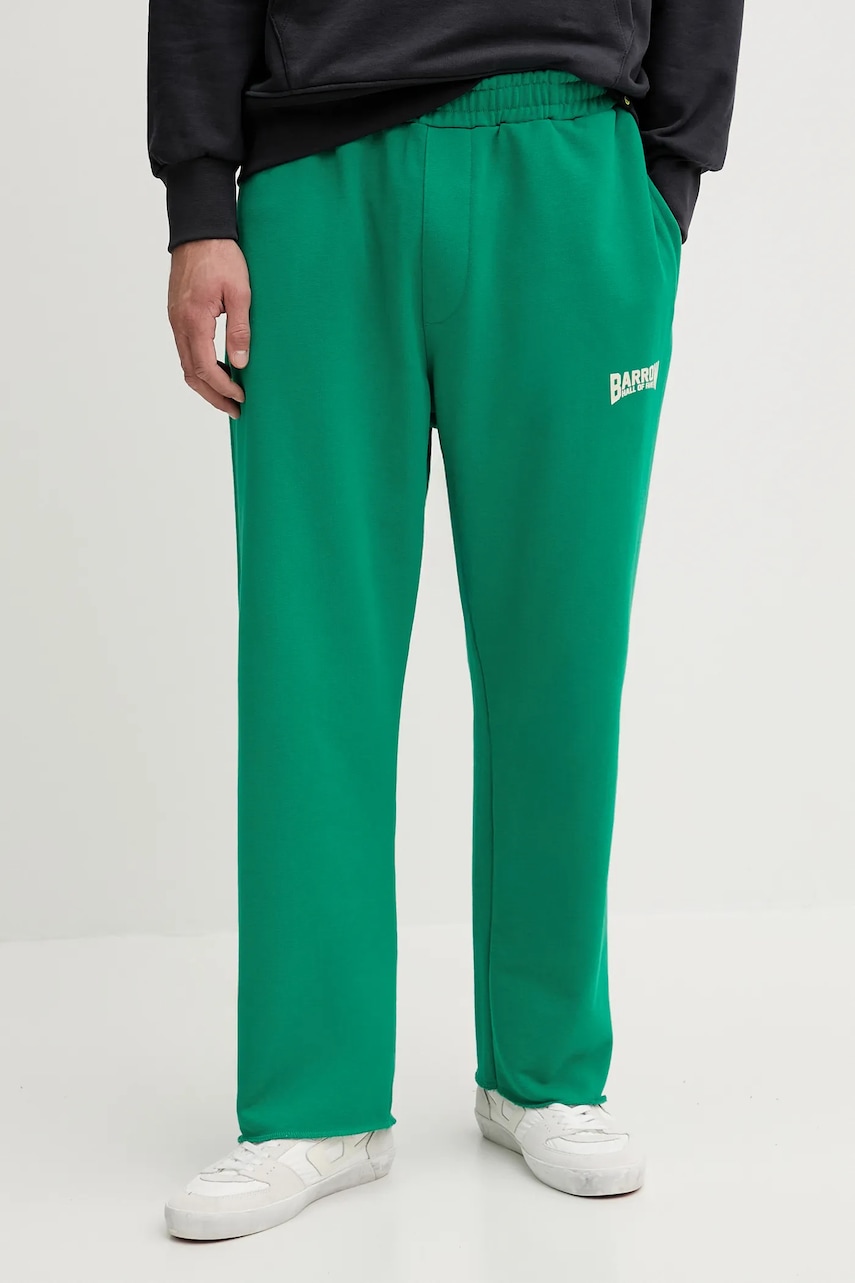 Barrow pantaloni de trening culoarea verde, cu imprimeu, F5BWUAFP045