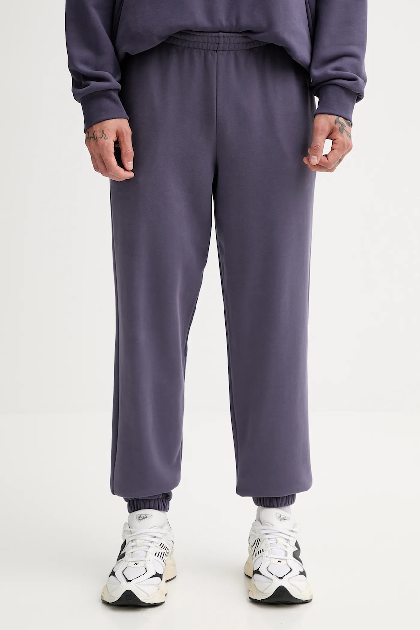 Pangaia pantaloni de trening din bumbac culoarea violet, uni, 10000295