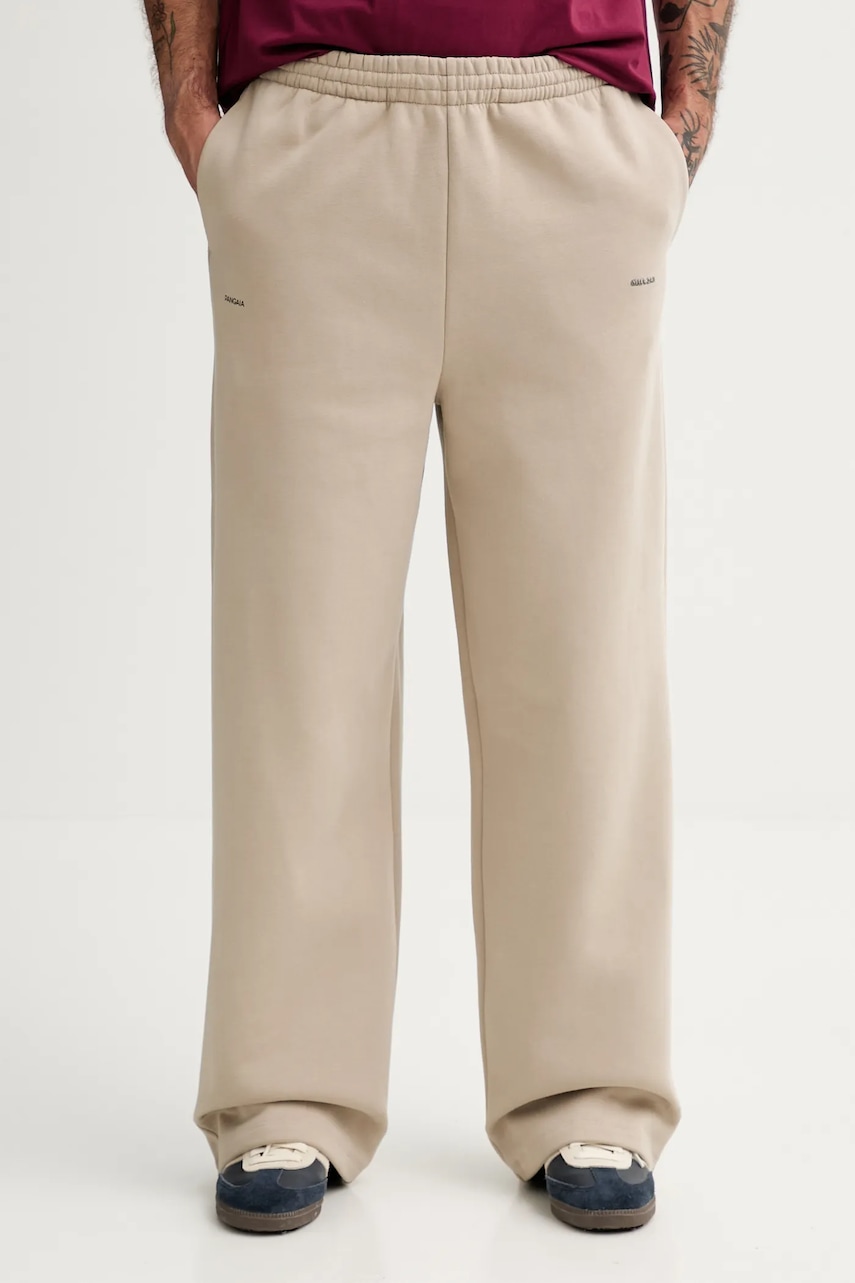 Pangaia pantaloni de trening din bumbac culoarea bej, uni, 10002676