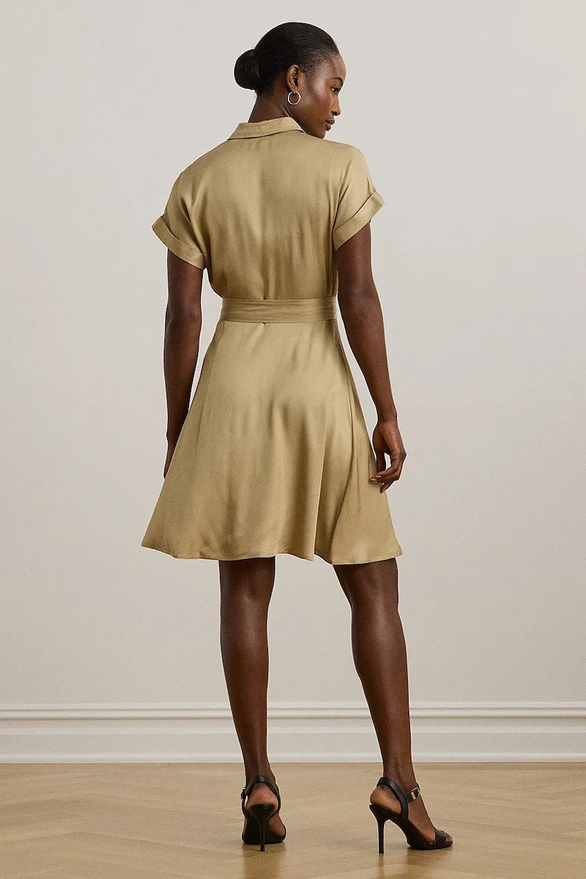 Сукня Lauren Ralph Lauren колір бежевий mini пряма 200970808