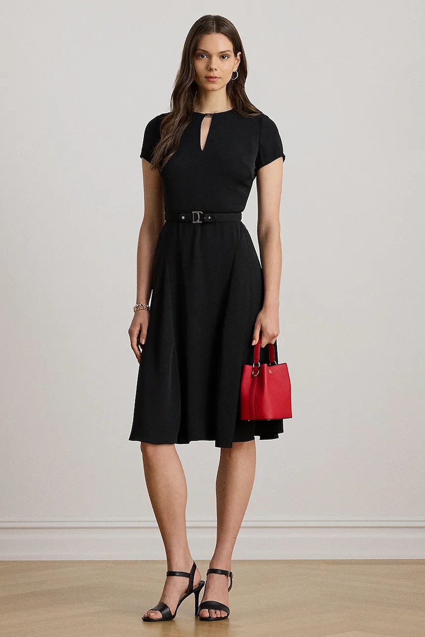 Сукня Lauren Ralph Lauren колір синій mini розкльошена 200973369