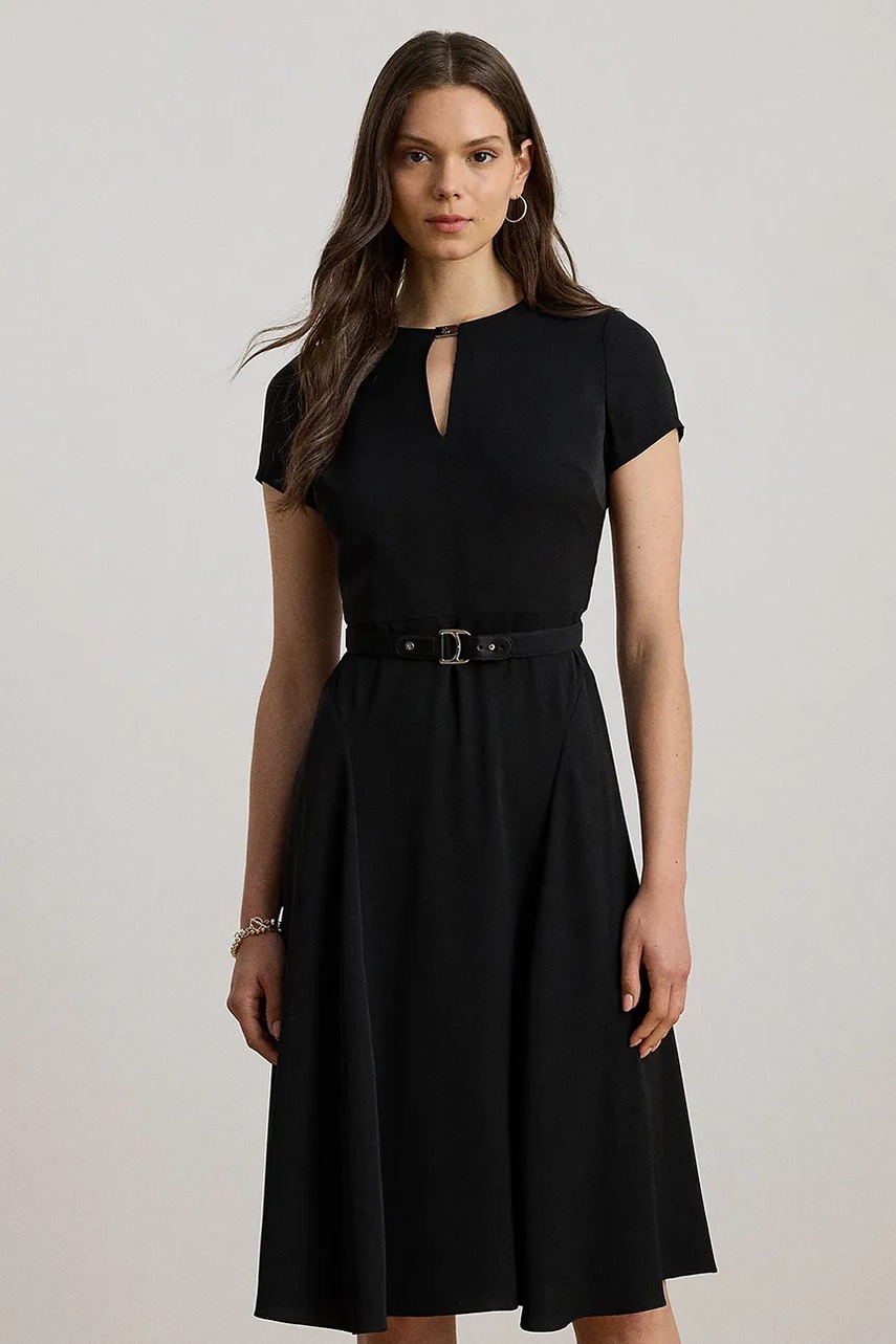 Сукня Lauren Ralph Lauren колір синій mini розкльошена 200973369