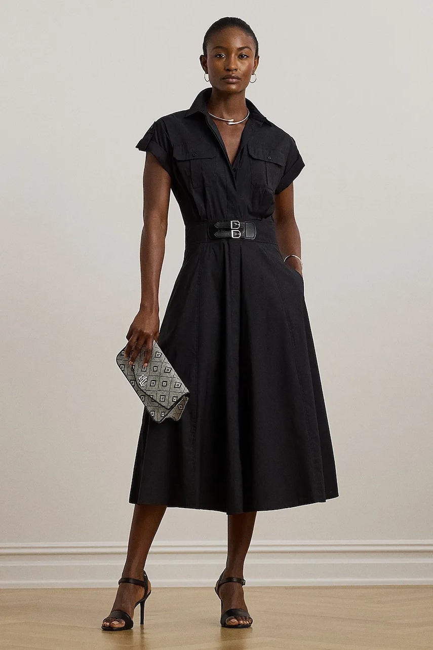 Levně Šaty Lauren Ralph Lauren černá barva, maxi, 200973594