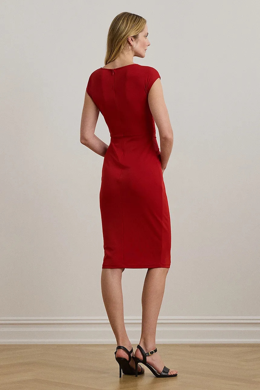 Платье Lauren Ralph Lauren цвет красный midi облегающее 200973601 Платье Lauren Ralph Lauren цвет красный midi облегающее 200973601