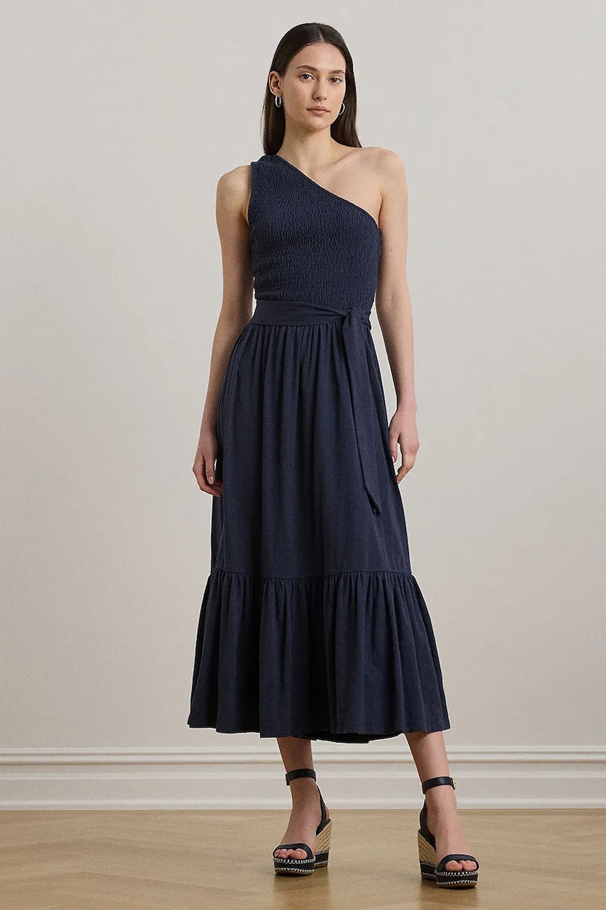 Levně Šaty Lauren Ralph Lauren tmavomodrá barva, midi, 200973608