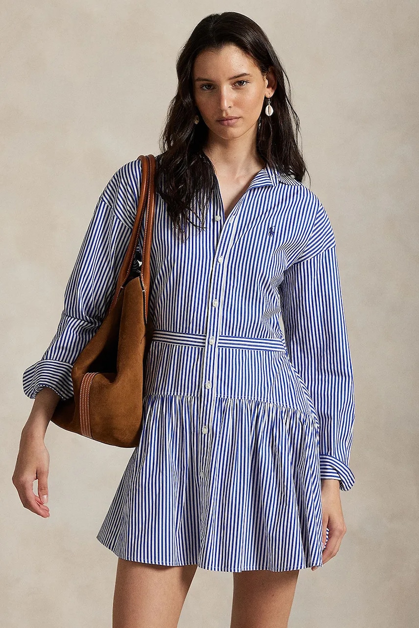 Бавовняна сукня Polo Ralph Lauren mini розкльошена 211972052