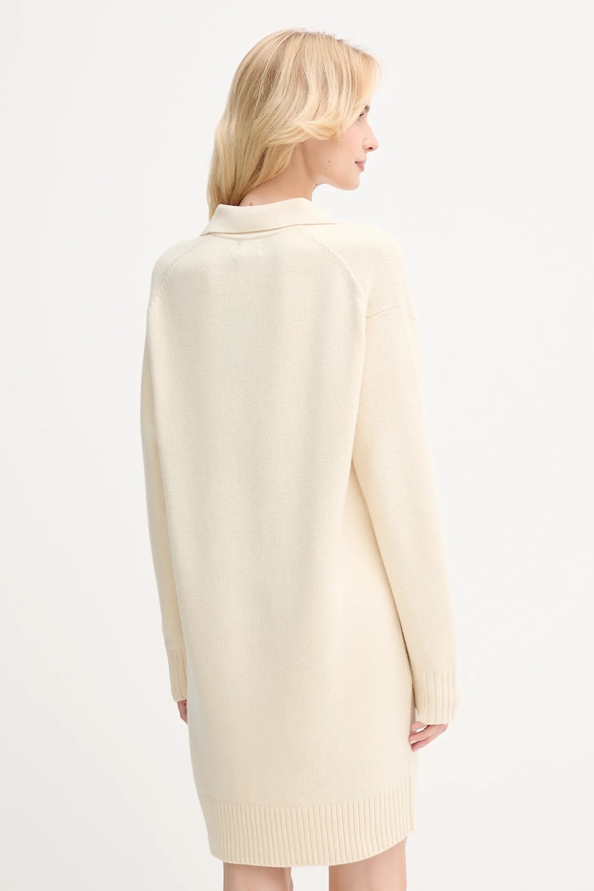 Сукня з вовною Polo Ralph Lauren колір бежевий mini oversize 211A91143