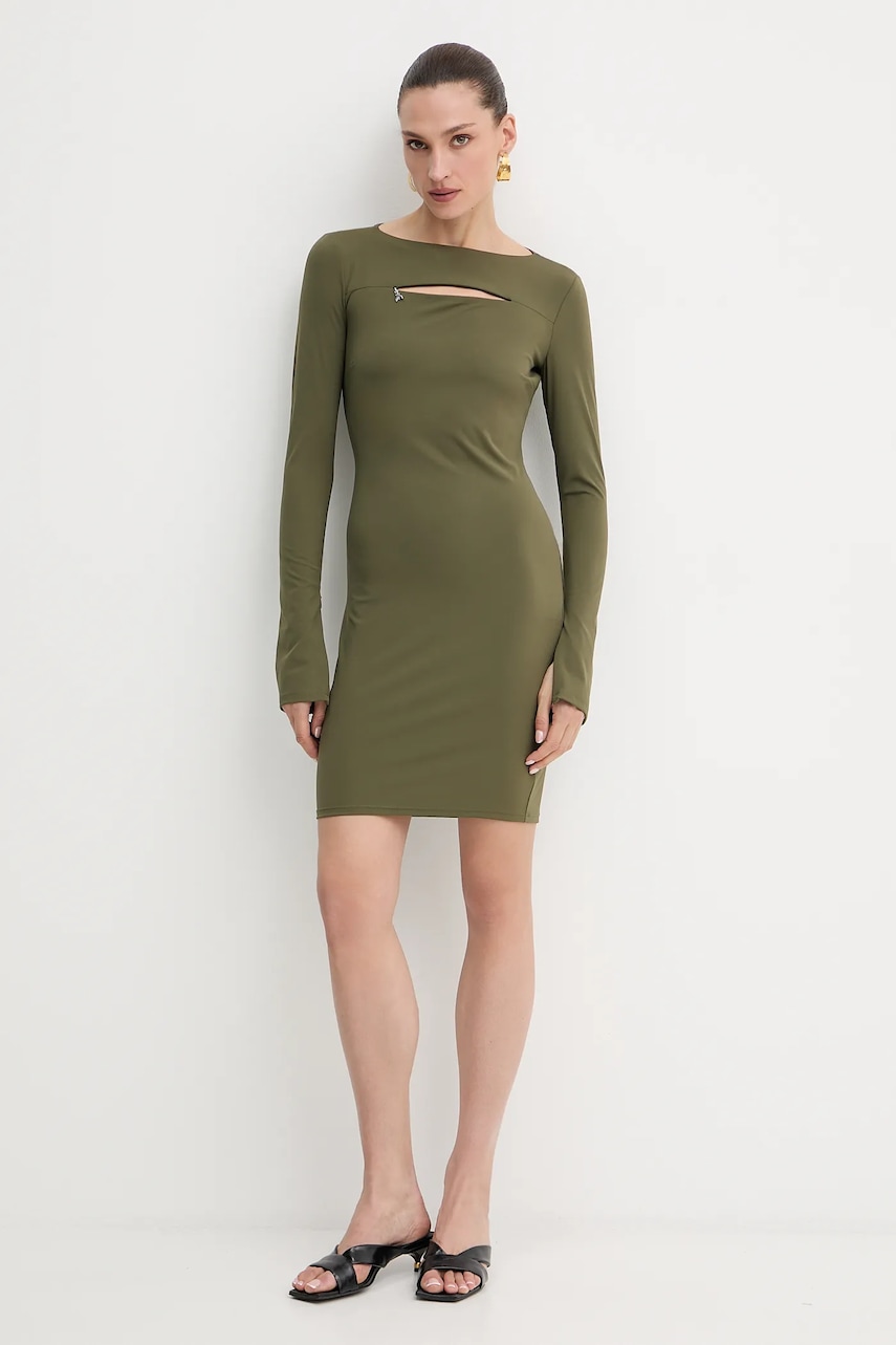 Платье Patrizia Pepe цвет зелёный mini облегающее 8A1496 J129 Платье Patrizia Pepe цвет зелёный mini облегающее 8A1496 J129