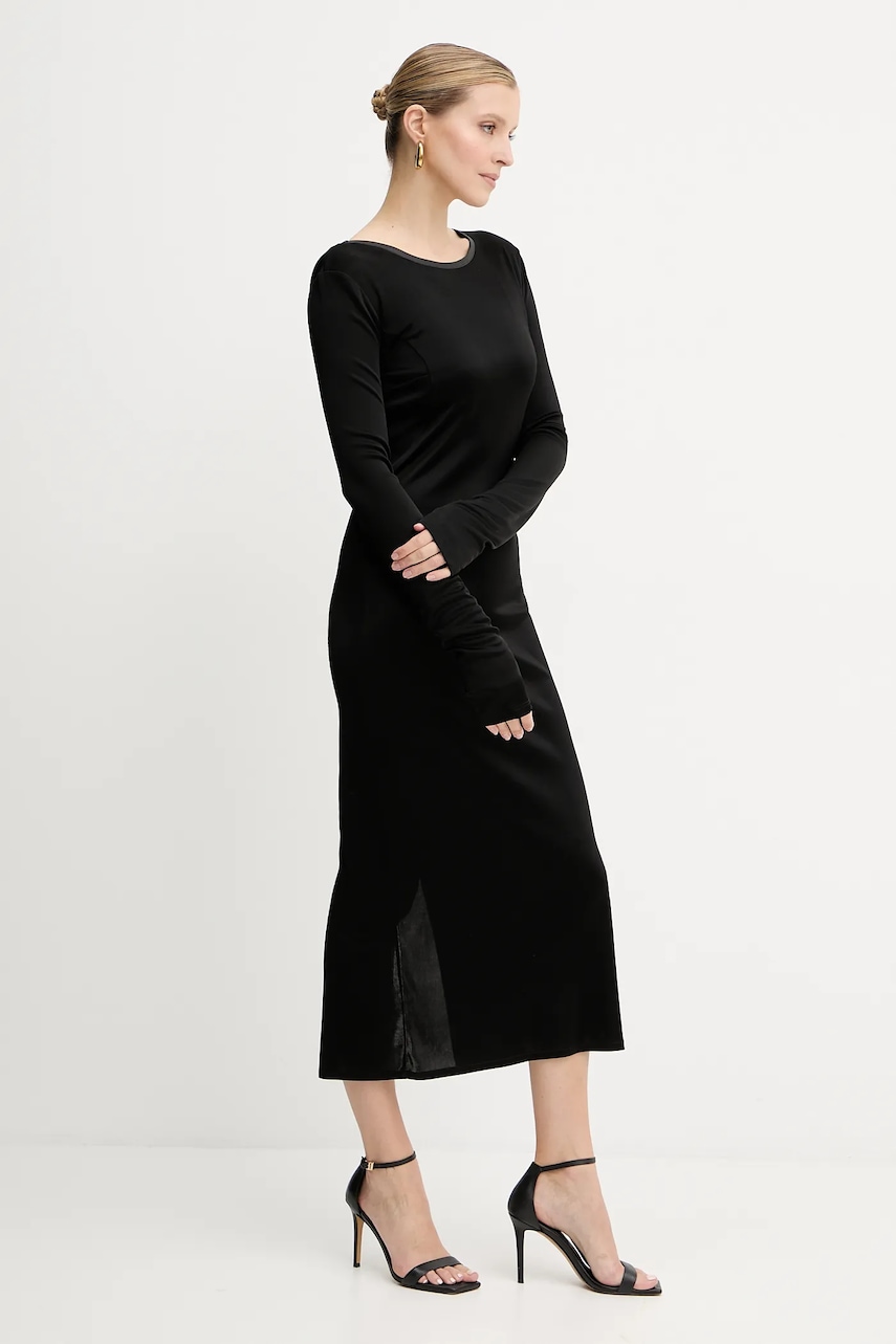 Сукня Patrizia Pepe колір чорний midi облягаюча 8A1505 J303