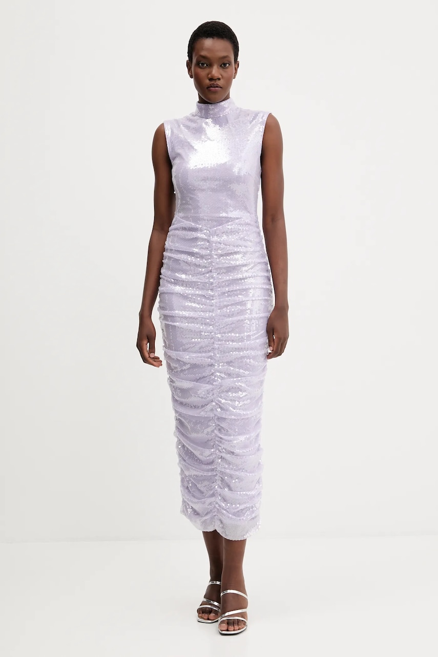 Rotate rochie culoarea violet, maxi, mulata, 1143541657