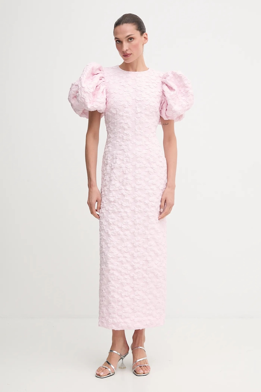 Rotate rochie culoarea roz, maxi, mulată, 114791191