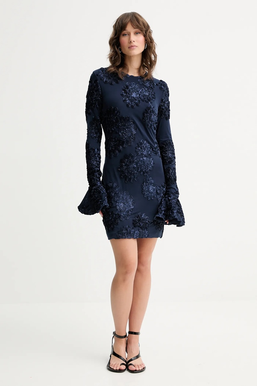 Платье Rotate цвет синий mini облегающее 114218340