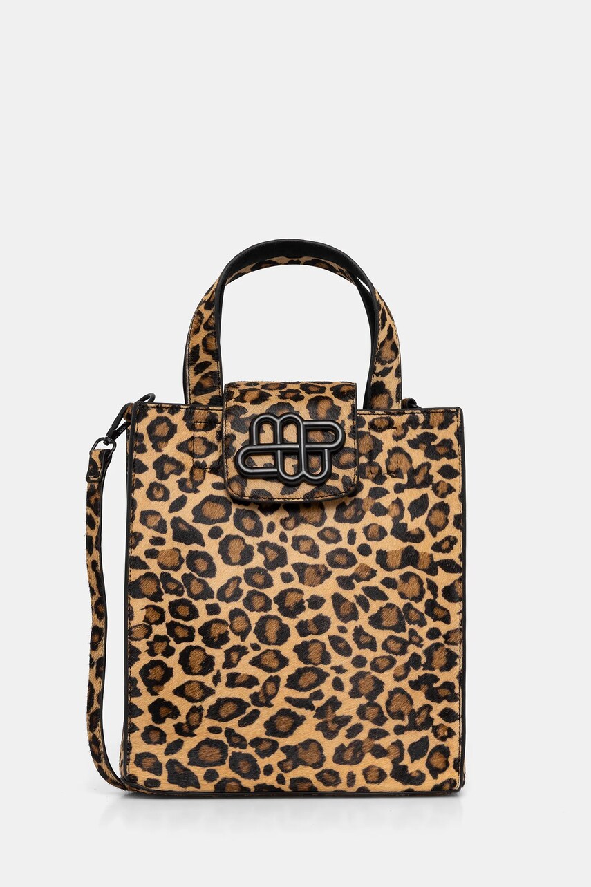 MUNTHE poșetă de piele PAZZIE culoarea bej, 252190525250