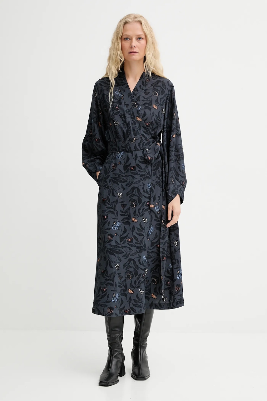 MUNTHE rochie GITALU culoarea bleumarin, maxi, evazați, 253130625320