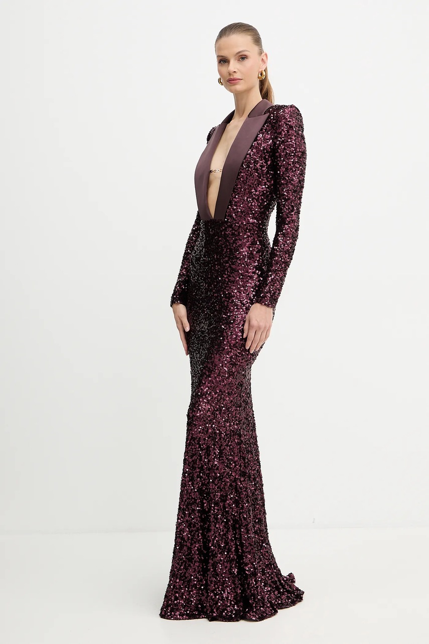 Сукня Elisabetta Franchi колір бордовий maxi облягаюча ABR1356E2